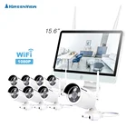 8CH 1080P 15.6 inch LCD security camera system all-in-one h.264 wireless nvr kit