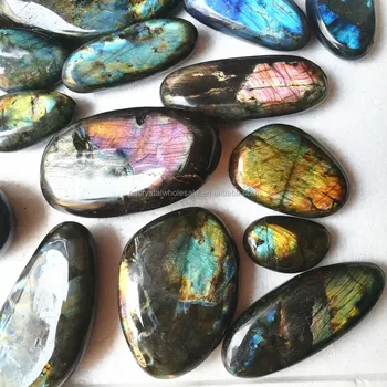 natural colorful polished labradorite stones, purple and blue flash labradorite