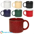 Tin Mug Tin Mugs Customized 420ml Retro Look Tin Style Outdoor Activities Custom Ceramic Camper Mug