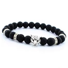 Stone Bracelet Cheap Black Men Stone Beads Bracelet Round Agate Bracelet