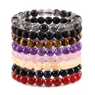 Simple Beads Simple Cheap Gemstone 8mm Stones Plain Round Beads Stretch Bracelets