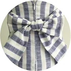 Girl Girls 100% Cotton Blue Stripe Sleeveless With Big Bow Girl Dress