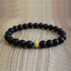 Rainbow Beaded SN1371 Equality Bracelet Rainbow Beads Fashion Men Stone Beaded Jewelry Boho Stretch Bracelet