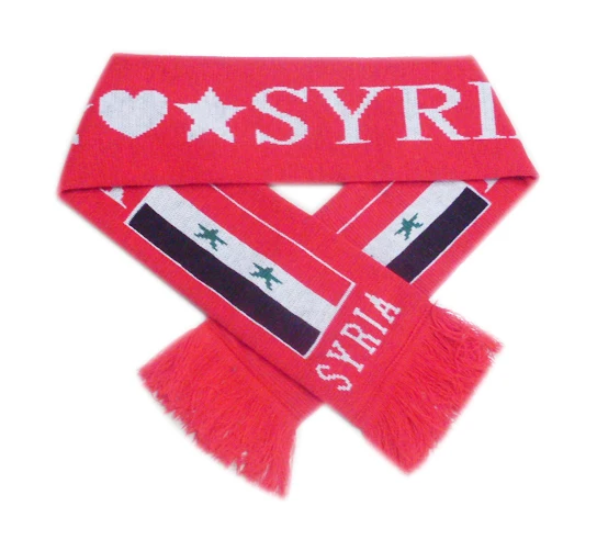 High Quality Yarn Dyed Football Scarf With Logo For Promotion Soccer Scarves