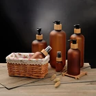 Amber Bottle Amber Packaging Bottle Frosted Amber 250ml Boston Round Pet Bottle Plastic Packaging