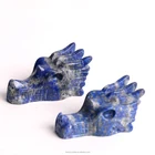 Lapis Lazuli Carved Carved Wholesale Natural Lapis Lazuli Crystal Head Carved Dragon Quartz Crystal Skull