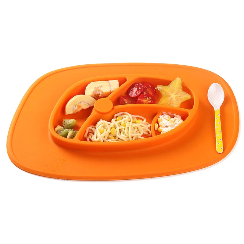 Hot Sale Eco-friendly Safe BPA Free Silicone Baby Dinner Plate Sets
