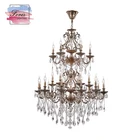 Modernmodern Antique Big Copper Rose Gold Murano Glass Crystal Chandelier For High Ceilings