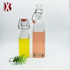 Bottle Swing Top With 250ml Glass Bottle Square Glass Bottle Swing Top With Stopper 200ml 250ml 500ml 1000ml