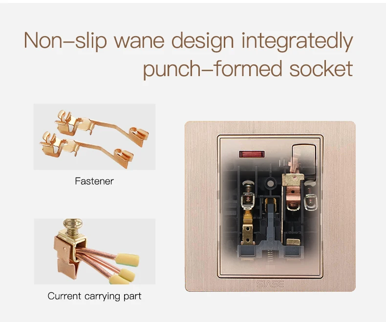 SIASE 86MM 1 GANG gold electrical single blank wall switch plate