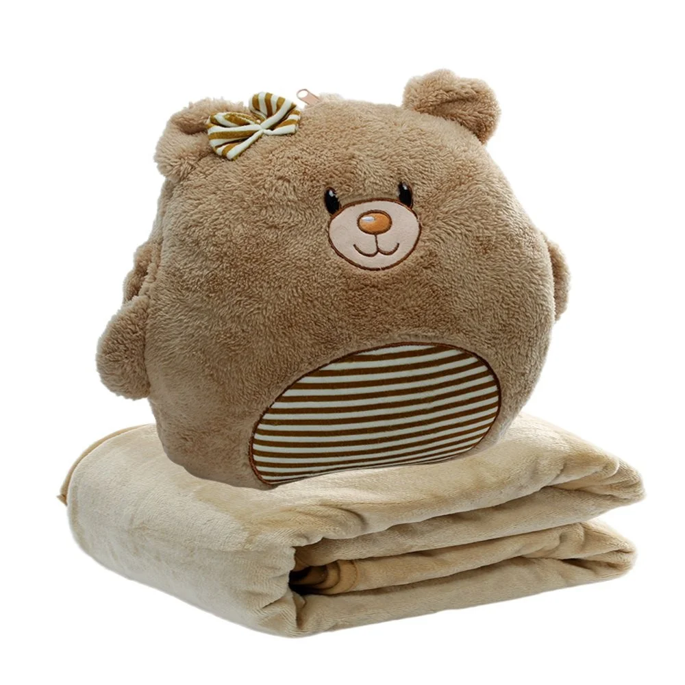 teddy bear with blanket inside