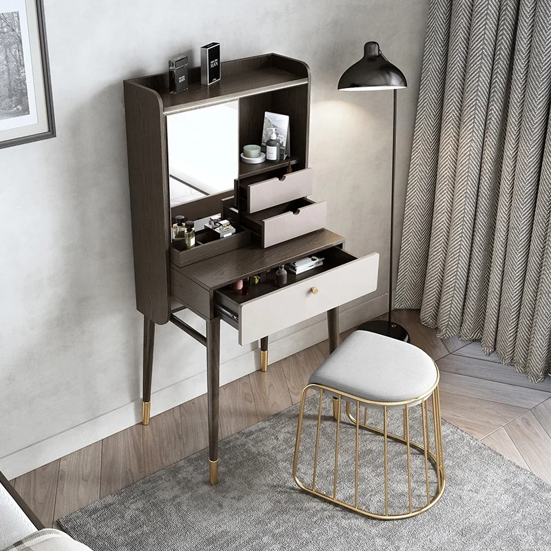 Vogue Jieshi Design Modern Bedroom Makeup Furniture Removable Mirrored Dressing Table Furniture