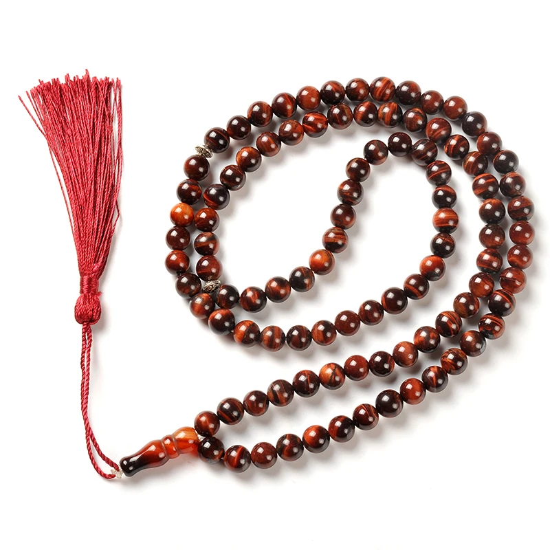 YS259 Tasbeeh Muslim Prayer Allah Beads  High Quality Hot Sale Tiger Eye Stone Necklaces Handmade Religious Customized Size