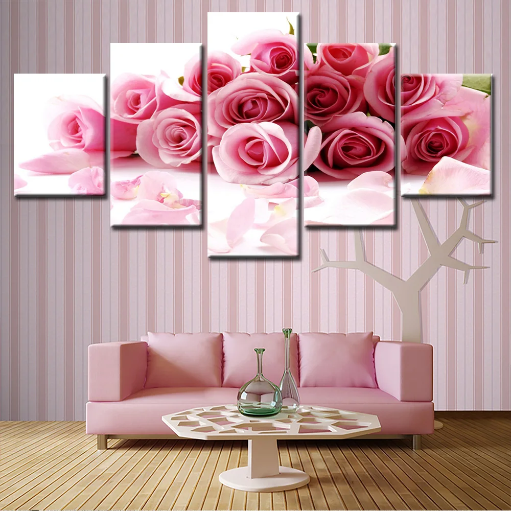 Modern Rose Flowers Canvas Art Painting Picture Print Oil Home Wall Decor 