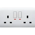 Electrical Electrical Wall Socket BS Double 13Amp 250V UK Standard 2 Gang Electrical Socket Wall Light Switch Outlet