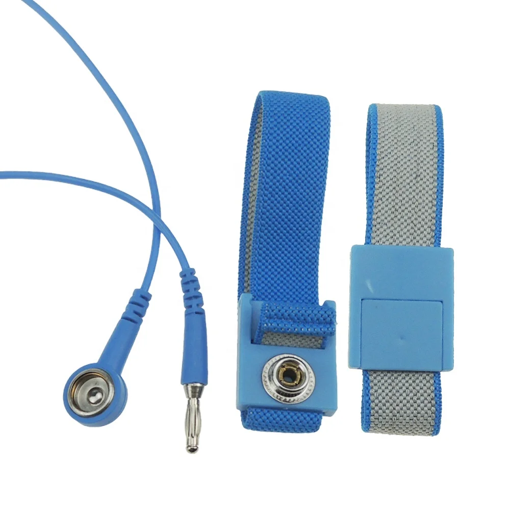 NEW Double-Circuit Lines Anti Static Antistatic ESD Adjustable  Wrist Strap Blue 