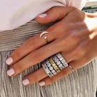 925 Ring Wholesale Bridal Jewelry 925 Sterling Silver Oval Diamond Eternity Wedding Ring