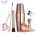 Cocktail 8pcs Stainless Steel Cocktail Mixology Bartender Kit Copper Plate/Gunmetal Black/Gold Plate