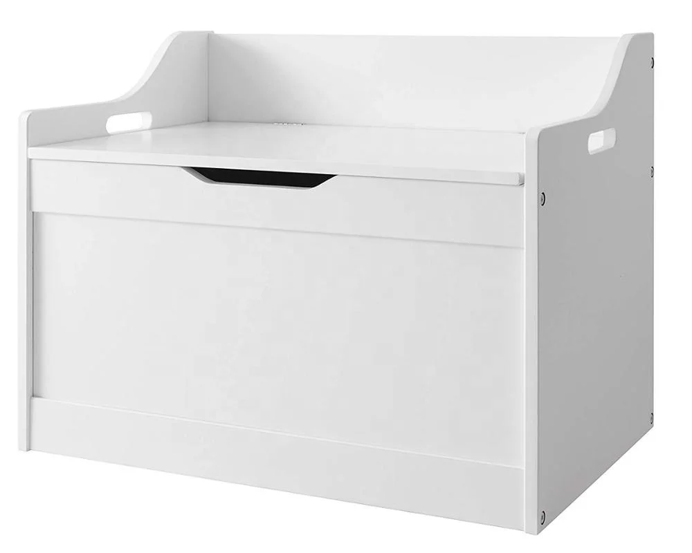 white wooden toy storage box