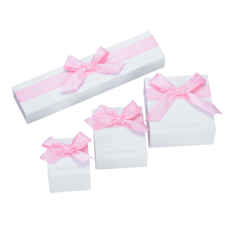 TX luxury packaging jewelry box kraft paper ring jewelry box packaging ribbon