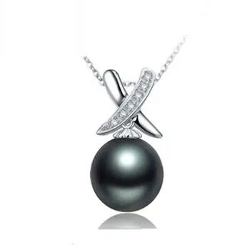 Chinese Faux Cheap Price Fake South Sea Tahitian Black Pearl Necklace Pendant