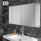 Bathroom Mirror Cabinet With Shaver Sensor And Demister With 2 Doors For Hotel Project