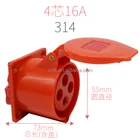 Electrical Socket 4 Pins 16A Nylon66 Material IP44 Electrical Industrial Plug Socket