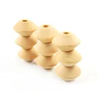 Round Beads Wholesale Baby Teether 25mm Natural Flat Round Spacer Beads Wood Safe Big Abacus Bicone Beads