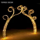 Wedding Decoration Decoration Wedding Metal LED Acrylic Arch Stand Decoration With Twinkle Led Lights