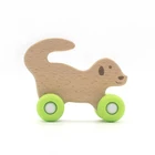 Natural Toys Price Toy Custom Logo Natural Beech Wood Baby Car Toys Teether