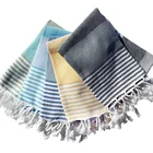 Woven Towel Woven 100 Cotton Towels High Grade Light Weight 100% Cotton Hand Woven Striped Turkish Towel