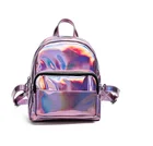 School Hologram Laser Pu Leather Mini Backpack School Bag