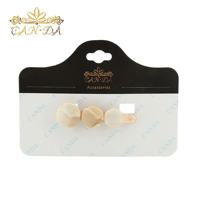 CANYUAN hair accessories Korean Minimalist Style 4.5 g Acrylic Hair Pins Round Cellulose Acetate Hair Clips Accessories