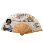 Wood Wood Wooden Hand Fan Wedding Favors Chinese Carved Folding Wedding Wood Hand Fan