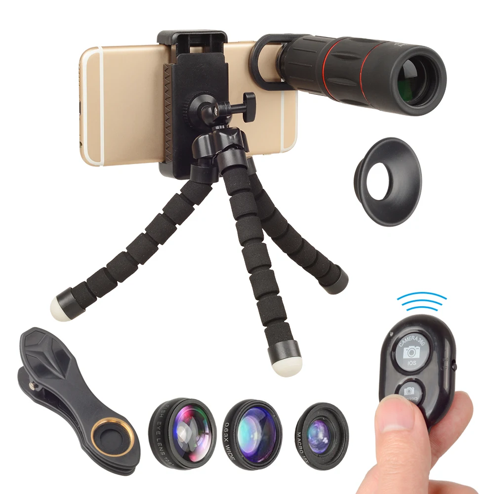 apexel 6 in 1 camera lens kit