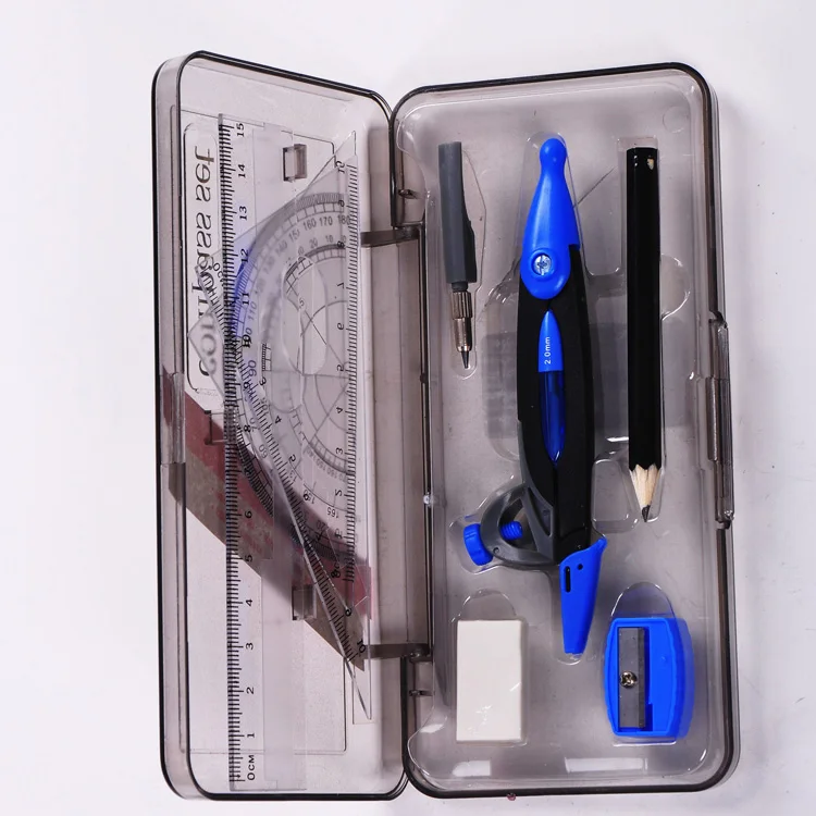Wholesale High Quality10pcs Tools Math School Geometry Box Instruments