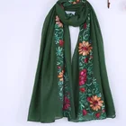 Viscose Viscose High Quality Women Lady Soft Shawls Promotional Stock Custom Embroidered Viscose Scarf
