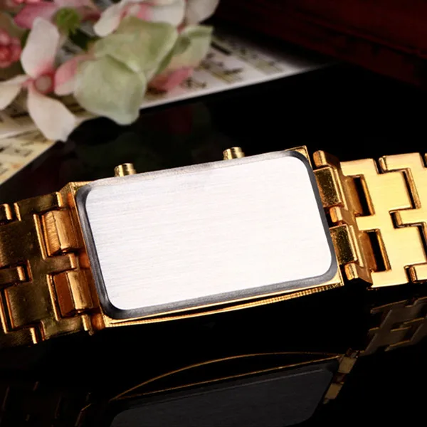 Digital Watch Lava Style Gold Steel Bangle Iron Samurai Inspired Led Watch Instructions