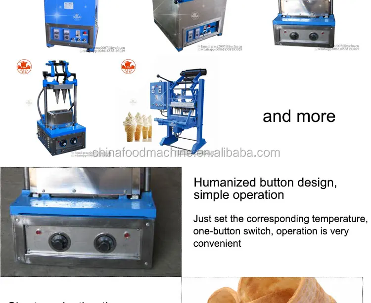 Ice Cream Waffle Cone Wafer Biscuit Machine Ice Cream Cone Baking Machine factory