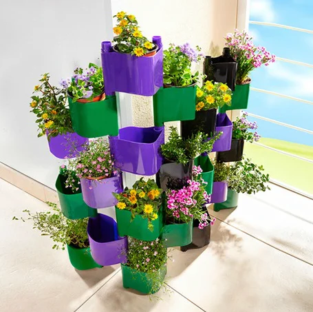 plastic flower pot mini stackable clay pot for home and garden decoration