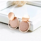 Rose Earring Latest Fancy Design Stainless Steel Rose Gold Temperament Style Jewelry Fashion Earring For Girls
