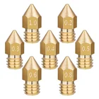 Professional Brass 3D Printer Spare Parts 3D Printer Nozzle For 1.75mm MK8