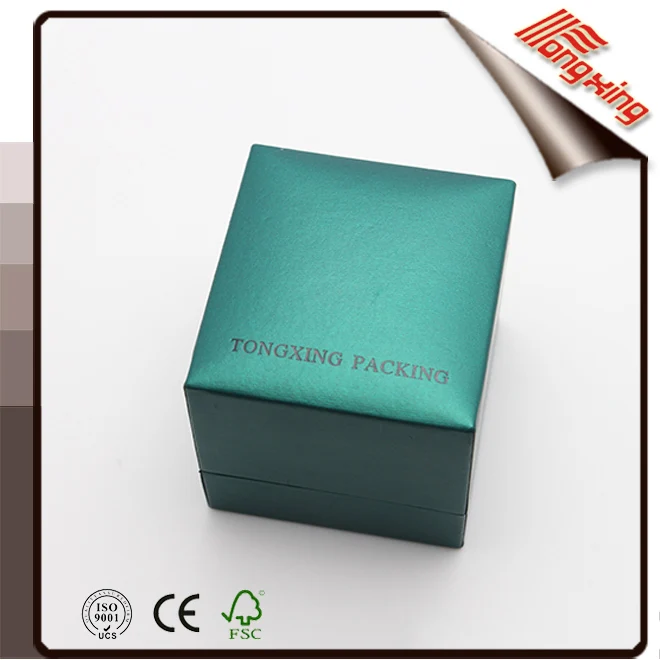 High quality factory wholesale green plastic jewelry gift box with black velvet insert