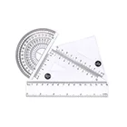 School 4pcs/Set Geometry Triangle Squares Protractor Ruler School Math Student Tool New