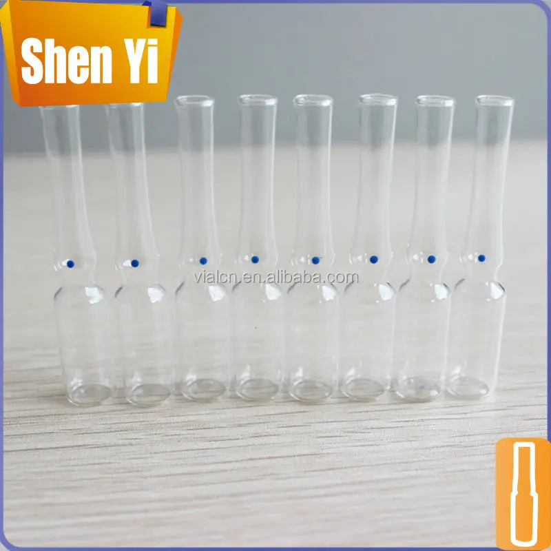 1毫升2毫升透明安瓿玻璃瓶用于液体包装化妆品用途