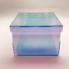 Custom Colorful Acrylic Box Rainbow Acrylic Flower Box