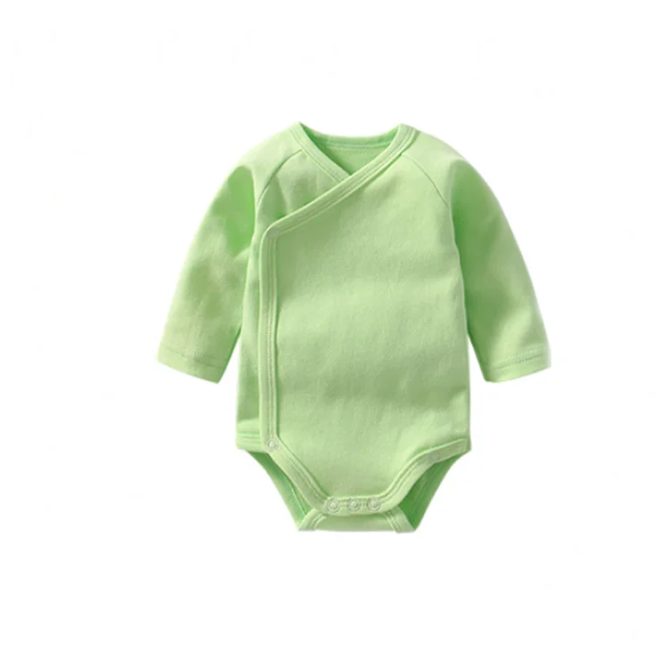 manufacturer Wholesale High Quality Plain Soft 100% Cotton Kimono Blank Romper Baby Kimono Clothes Baby Bodysuit