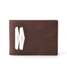 Clip Clip Wallet Premium PU Crazy Horse Leather Slim Men's Bifold Wallet With Money Clip