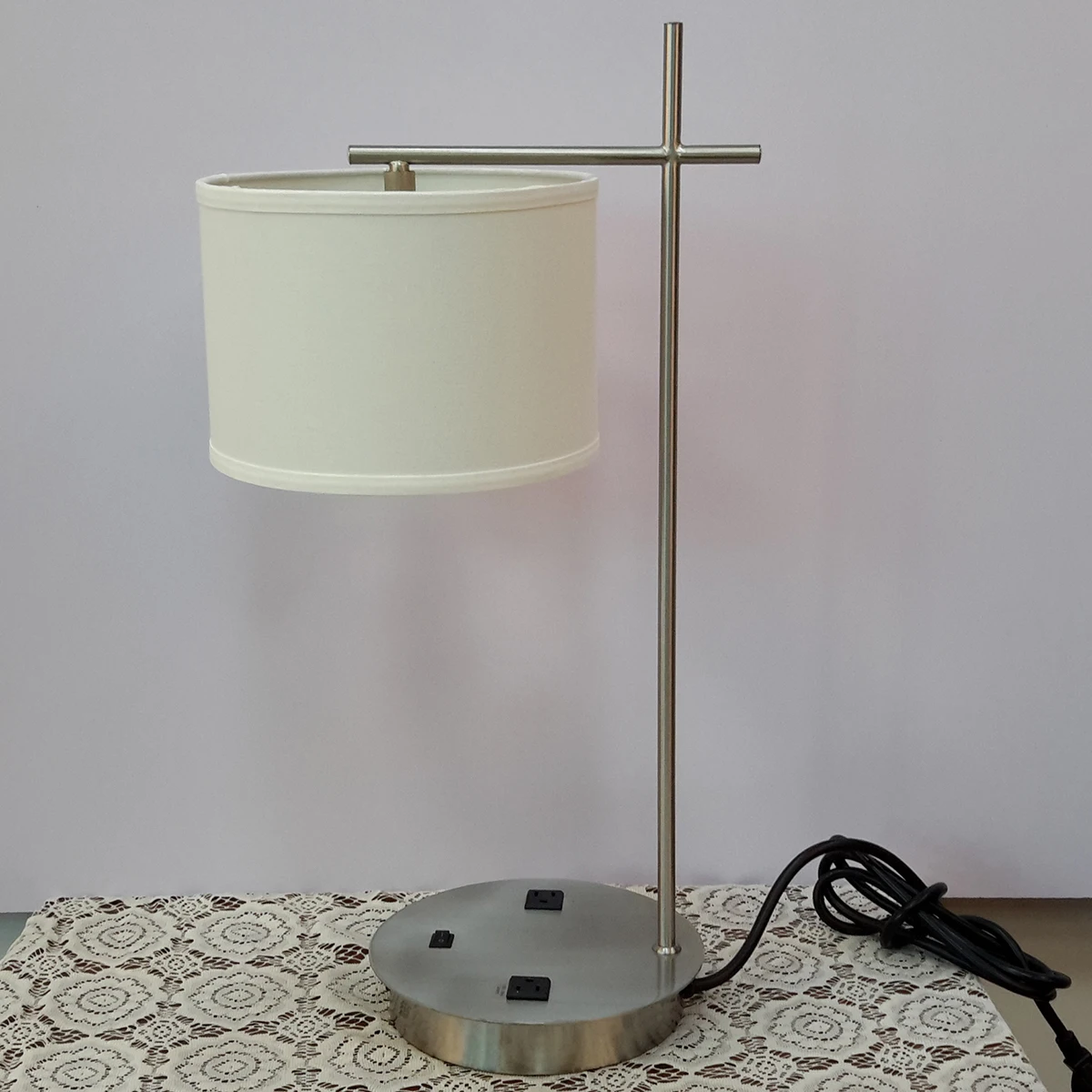 hotel lamp with outlet in base