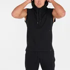 Sports Mens Hoodies Mens Blank Hoodies Custom Street Style Sports Mens Hoodies Sleeveless Bulk Blank Gym Hoodies Set